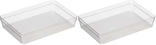Oggi Clear Drawer Organizer | 6" X 9" | Pack of 2 | For Kitchen & Office | Utensil Storage - size: 6" by 9" (Pack of 2)