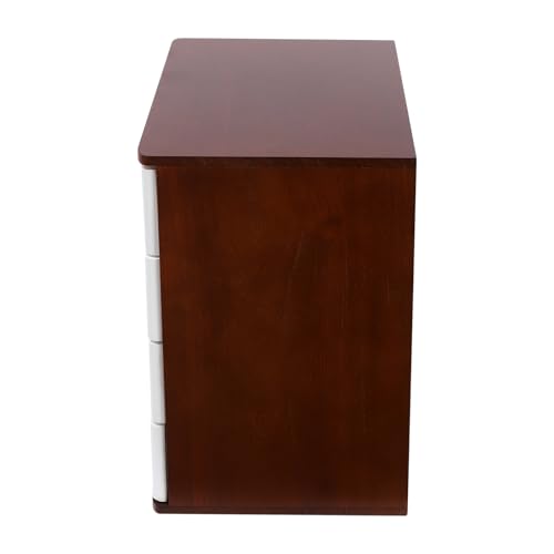 4-Tier Desk Organizer with Lockable Drawers, 8 Keys, Wooden Desktop Storage Box, Categorized Storage Desktop File Cabinet(Walnut) - color: Walnut-4 Tiers