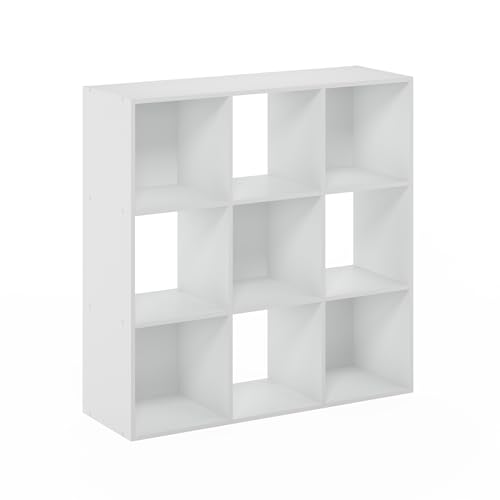 Furinno PELLI Closet Organizers and Storage, 9-Cube Closet Organizer, Open Shelf Closet Storage, for Wardrobe, Bedroom, Living Room, White - color: White, size: 9-Cube