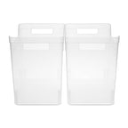 Sterilite Medium Shelf Bin with Handles, Plastic Storage Container for Organizing Shelving, Closet, Pantry, and Countertops, Clear, 6-Pack - size: Medium