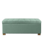 HomePop Large Storage Ottoman Bench with Lift Off Lid, Teal 46" x 18" x 18" - color: Teal