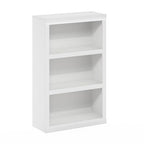 Furinno Rail Book Shelf, 3-Tier Bookshelf, Bookcase with Open Shelf, 10.1 x 24.6 x 39, for Living Room, Bedroom, Home Office, White - color: White, size: 3-Tier, 10 x 24.6 x 39