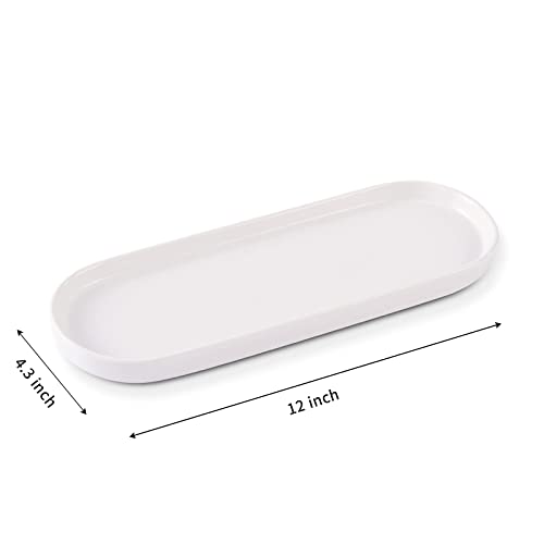 Ceramic Sink Tray, Bathroom Counter Tray, Bathtub, Cosmetics Dish, Candle, Perfume Shampoo Liquid Soap Simple Style Design Suit for Bathroom and Kitchen (White) - color: White