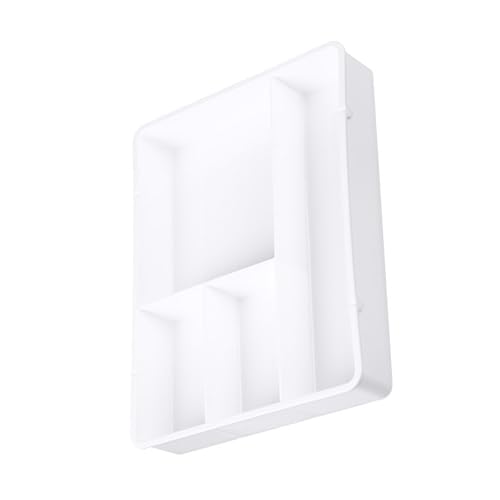 Drawer Divider Tray, Simple Appearance Desk Organizer Box ABS Plastic for Office Student Dormitory (White)