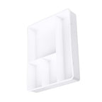 Drawer Divider Tray, Simple Appearance Desk Organizer Box ABS Plastic for Office Student Dormitory (White)