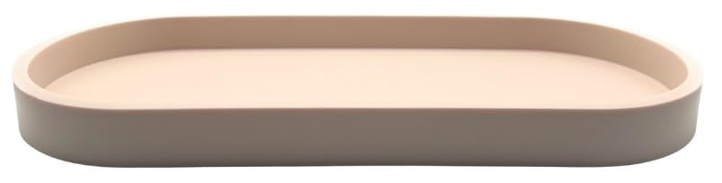Happitasa Premium 12” x 5” Silicone Vanity Tray | Sink and Surface Organizer with Sturdy Non-Slip Base | Heat Safe, Dishwasher Safe (Sand Dollar) - color: Sand Dollar