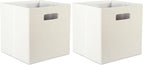 DII Poly-Cube Storage Collection Hard Sided, Collapsible Solid, Small, Off White (Pack of 2) - color: Off White, size: Small Square, 11x11x11" (Pack of 2)