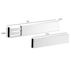 6-Pack Drawer Dividers - 2.6 Inches High, Adjustable 16 to 22 Inches Bamboo Drawer Organizer, Large Expandable Separator for Clothes, Dresser, Bedroom, Bathroom, Baby, Office, Kitchen Utensils, White - color: White
