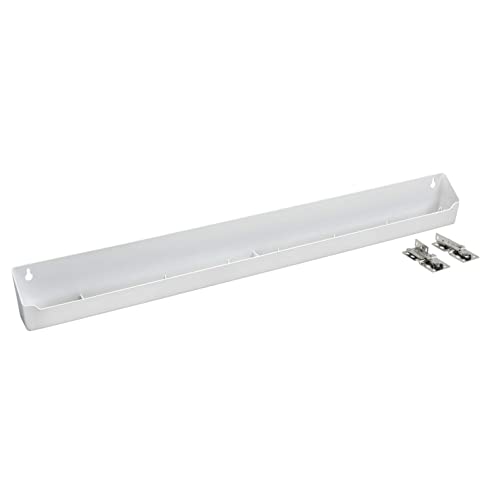 Rev-A-Shelf 30" Tip-Out Plastic Sink Tray for Kitchen and Bathroom Base Cabinets, Large Pullout Vanity Shelf Home Organizer, White, LD-6591-30-11-1 - size: 30.4" x 3.8" x 2.1"