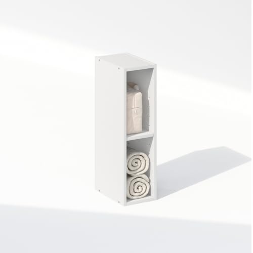 Furinno Reed 2-Tier Closet Organizers and Storage, Closet Organizer, Open Shelf Closet Storage, for Wardrobe, Bedroom, Living Room, 6-Inch Width, White - color: White, size: 2-Tier; 5.9" W