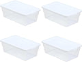 Sterilite Storage Box 13.5" X 8.3" X 4.8", 6 Qt. Clear - Pack of 4