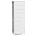 Crestlive Products Tall Dresser, 8-Drawer Fabirc Storage Tower, Chests of Drawers - Vertical Organizer Unit for Bedroom, Hallway, Entryway, Nursery, Closets - Steel Frame, Wood Top & Handles (White) - color: White, style: Narrow-8 Drawers