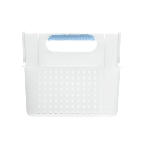 madesmart Large Portable Shower Caddy, Hold Soap, Shampoo, Hair Supplies and Beauty Products, Cleaning Supplies Organizer for Home, Dorm, Plastic Shower Tote, Soft Handle, Blue - color: Blue, size: Large