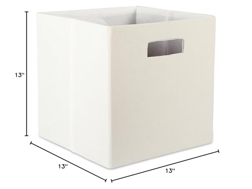 DII Poly-Cube Storage Collection Hard Sided, Collapsible Solid, Large, Off White - color: Off White, size: Large Square, 13x13x13"