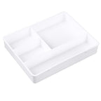Drawer Divider Tray, Simple Appearance Desk Organizer Box ABS Plastic for Office Student Dormitory (White)