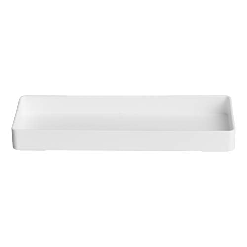 Amazon Basics Rectangular Plastic Desk Organizer, Half Accessory Tray for Office Supplies and Workspace Organization, 9.4" x 3.3" x 1", White (Pack of 2) - color: White, size: 9.4" X 3.3" X 1" (Pack of 2)