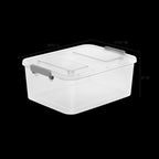 12.7 Quart Modular Latch Box, Clear Plastic Storage Box with Write-on ID Latches, Gray
