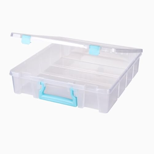 ArtBin Super Satchel 1 Compartment Box Clear Craft Organizer Storage Case (Pack of 3) - color: Aqua Accents, size: 3 Pack