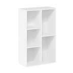 Furinno LUDER Book Shelf, 5-Cube Bookshelf, Reversible Bookcase, 9.4 x 19.5 x 31.5, Easy Assembly, for Living Room, Bedroom, Home Office, White - color: White, size: 5-Cube