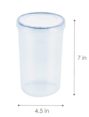 LocknLock Easy Essentials Twist Food Storage lids/Airtight containers, BPA Free, Tall-44 oz-for Pasta, Clear (Pack of 2) - size: 44 Ounce (Pack of 2)