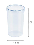 LocknLock Easy Essentials Twist Food Storage lids/Airtight containers, BPA Free, Tall-44 oz-for Pasta, Clear (Pack of 2) - size: 44 Ounce (Pack of 2)