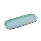 Simple Style Ceramic Sink Tray - Bathroom and Kitchen Cosmetics Dish, Candle and Perfume Tray (Blue) - color: Blue