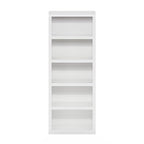 Furinno Rail 5-Tier Open Shelf Bookcase with Classic Style Edges, White - color: White, size: 5-Tier, 10 x 24.6 x 63.5
