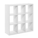 Furinno Cubicle Book Shelf, 9-Cube Bookshelf, Extra Thick Frame Reversible Tall Wide Bookcase with Open Back, 14.6 x 44 x 44, for Living Room, Bedroom, Home Office, Plain White - color: Plain White, size: 9-Cube