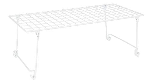 ClosetMaid Stack and Hang Wire Shelf, 21.5'' x 10.75'' x 7.87'' Stainless Steel Organizer Unit for Closets, Kitchen, Laundry Room, White