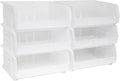 Akro-Mils 30250 AkroBins Plastic Storage Bins, Space-Saving Stackable Bins for Garage, Pantry, Craft Organization, 15" x 16" x 7", Clear, 6-Pack - color: Clear