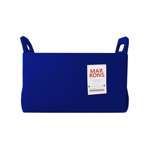 Collapsible Felt BLUE Storage Bin Medium 11"x7.1"x7.1" – Foldable Basket with Handles for Closet, Toy Storage, Laundry Room Organization, Decorative Storage Bins for Shelves, Cube Storage - color: BLUE, size: MEDIUM