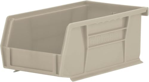 Akro-Mils 30220 AkroBins Plastic Storage Bins, Space-Saving Stackable Bins for Garage, Pantry, Craft Organization, 7" x 4" x 3", Stone, 24-Pack - color: Stone