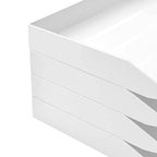 Acrimet 2 Tier Paper Organizer Letter Tray – Plastic Stackable Desk File Organizer, Side Load Paper Sorter for Letter/A4 Office File Folder Holder – White