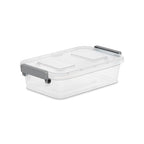 2.7 Quart Modular Latch Box, Clear Plastic Storage Box with Write-on ID Latches, Gray