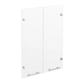 ROOMTEC Modular Closet System Glass Door Pair Set, Clear Frameless Tempered Glass Panels, Add-On for Double Hanging Units, 39.37" H × 19.5" W - size: Frameless Glass Door – 19.5"W x 39.37"H