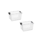 Superio Mini Storage Container Plastic Crayon Box Art Supplies and Sewing Case Stackable Clear Small Organizer for Beads, Stationery, Chalk, and Food, 1.4 Quart, 2 Pack - size: 1.4 Quarts, style: 2 Pack