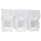 Akro-Mils 30265 AkroBins Plastic Storage Bins, Space-Saving Stackable Bins for Garage, Pantry, Craft Organization, 18-" x 8.25-" x 9-", Clear, 6-Pack - color: Clear