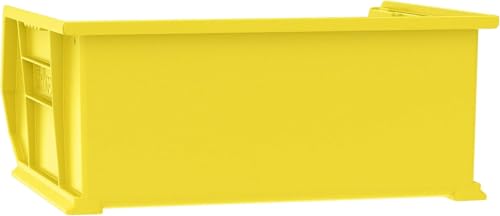 Akro-Mils 30250 AkroBins Plastic Storage Bins, Space-Saving Stackable Bins for Garage, Pantry, Craft Organization, 15" x 16" x 7", Yellow, 6-Pack - color: Yellow