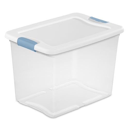 Sterilite 18-Pack Latching Box, Under Bed Storage Bins with Lids, Clear Plastic, 25 Quart - Heavy-Duty Organizing Containers for Closet, Bathroom, and Office - size: 25 Quart, style: 18 Pack