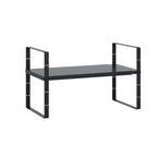 Expandable Cabinet Shelf Organizer Rack, Stackable Kitchen Counter Storage Shelves Stand, Adjustable Height Pantry Shelf Spice Rack(Black-1 Pack, 8.7" D x 15.4-26.8" W x 9.8" H) - color: Black-1 Pack