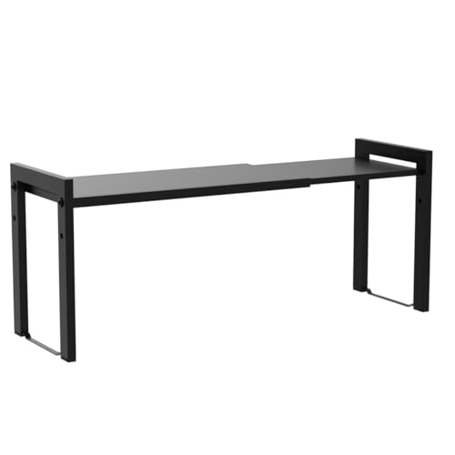 Expandable Cabinet Shelf Organizer 16-26" L Stackable Kitchen Counter Shelf Rack Sink Riser Countertop Storage Black (Normal 7.9”D) - color: Black, size: 7.9"D (normal) - 1 Pack