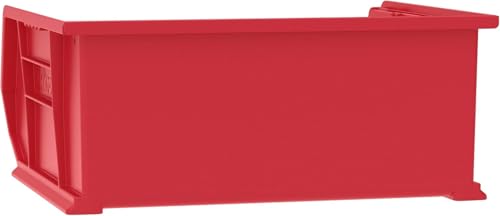 Akro-Mils 30250 AkroBins Plastic Storage Bins, Space-Saving Stackable Bins for Garage, Pantry, Craft Organization, 15" x 16" x 7", Red, 6-Pack - color: Red