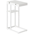 HOOBRO Foldable End Table, C Shaped Side Table with Storage Shelf, Small Snack Table Suitable for Living Room Bedroom Small Spaces, Easy Assembly, White WW29SF01 - color: White
