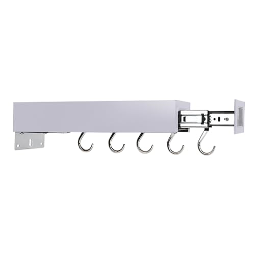 Pull Out Pot Racks, Pot and Pan Organizer with Hooks, Kitchen Pots and Pans Rack Pot Hanging Holder Under Cabinet, Aluminum Alloy Sliding Under Storage (Gray, 5 Hooks) - size: 5 Hooks