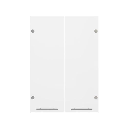 ROOMTEC Modular Closet System Glass Door Pair Set, Clear Frameless Tempered Glass Panels, Add-On for Medium Hanging, Short Tower & Shoe Shelf Units, 35.83" H × 25.5" W - size: Frameless Glass Door – 25.5"W x 35.83"H