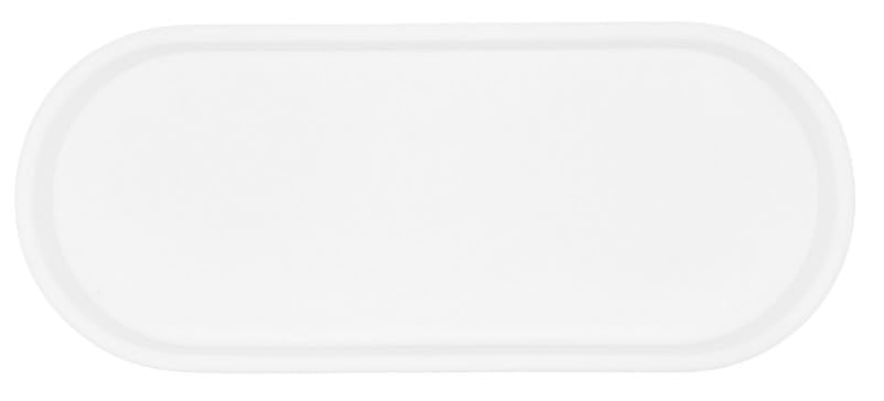 Happitasa Premium 12” x 5” Silicone Vanity Tray | Sink and Surface Organizer with Sturdy Non-Slip Base | Heat Safe, Dishwasher Safe (White) - color: White