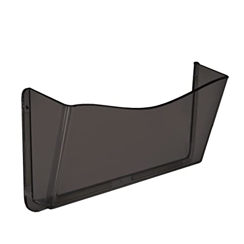 Azar Displays 250035-SMK Plastic Wall Mount File Holder with Double Sided Tape Smoke Colored, 4-Pack - color: BLACK SMK, style: Adhesive