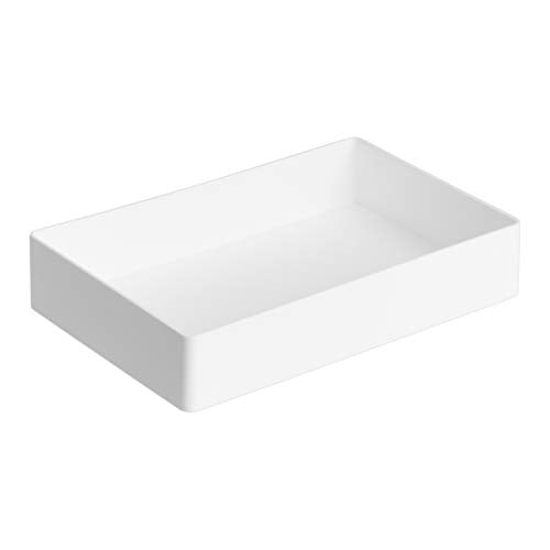 Amazon Basics Rectangular Plastic Desk Organizer Bundle, 3 Pieces Letter Tray and Accessory Tray for Office Supplies, Document Organization, Workspace Storage, 10 x 13.4 inches, White - color: White, style: 3 Pieces