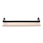 Kiera Grace Kells Floating Shelves, Metal Bracket Modern Wall Mounted Hanging Shelf Storage Rack for Bedroom, Kitchen, Living Room - 16", Oak, 1Pack