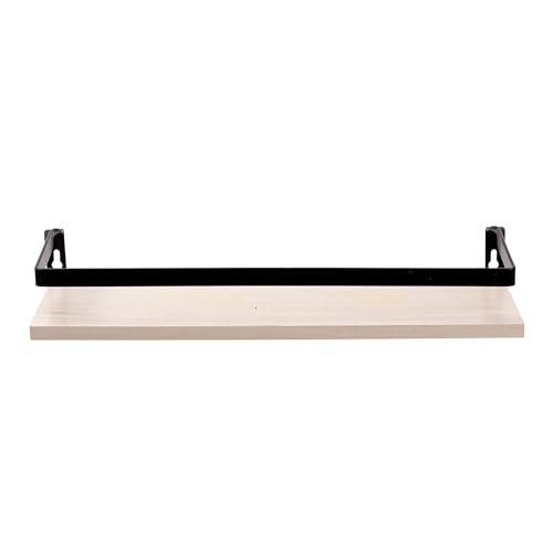 Kiera Grace Kells Floating Shelves, Metal Bracket Modern Wall Mounted Hanging Shelf Storage Rack for Bedroom, Kitchen, Living Room - 16", Oak, 1Pack